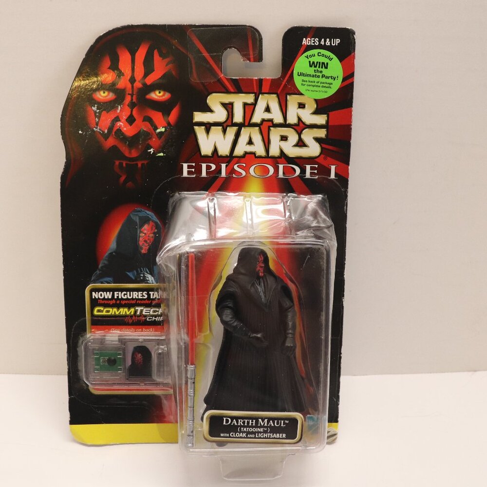 Rare Star Wars DARTH MAUL (cloak version) w/talking com tech chip 1999 Hasbro
